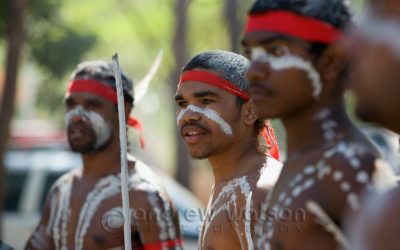 Yarrabah dance troupe at the Laura Aboriginal Dance Festival.  Laura, Queensland, Australia