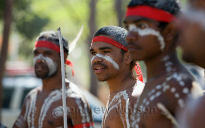 Yarrabah dance troupe at the Laura Aboriginal Dance Festival.  Laura, Queensland, Australia